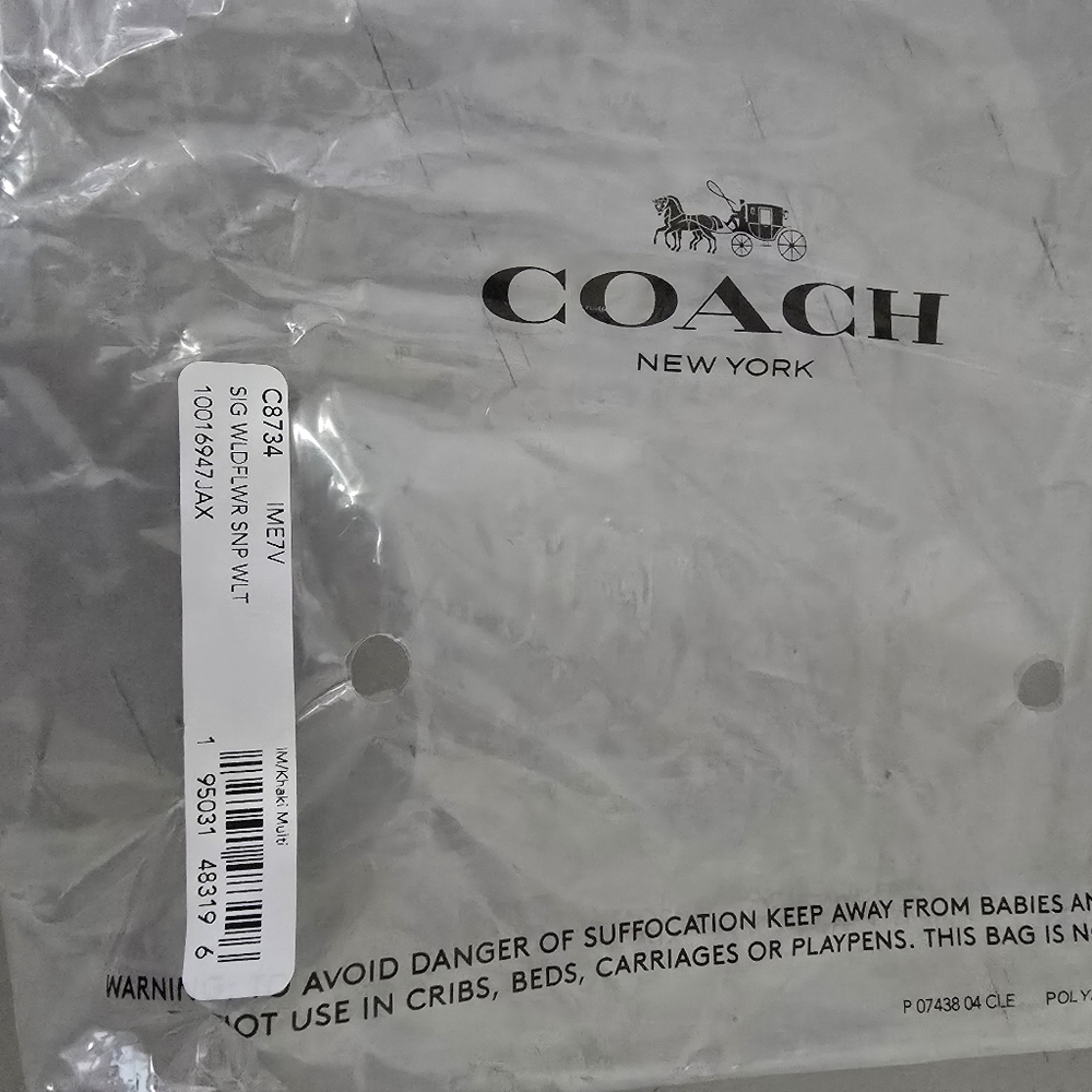 NWT Coach Floral Brown Wallet - Picture 8 of 8